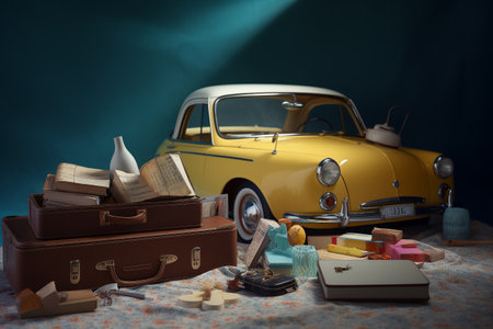 Conceptual illustration of a summer mood and travelling concept. Created with generative AIの素材