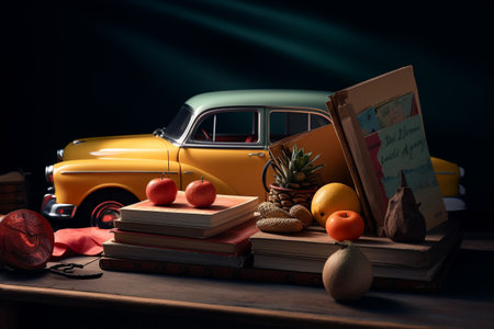 Conceptual illustration of a summer mood and travelling concept. Created with generative AIの素材