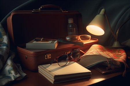Conceptual illustration of a summer mood and travelling concept. Created with generative AIの素材