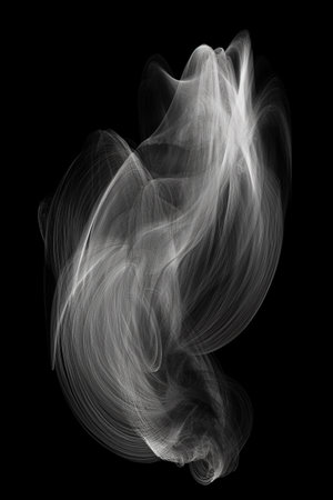 Black and white artistic conceptual illustration of a beautiful flower or floral element closeup. Created with generative AIの素材