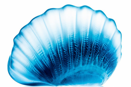 Abstract illustration of a beautiful seashell isolated on a white background. Created with generative AIの素材
