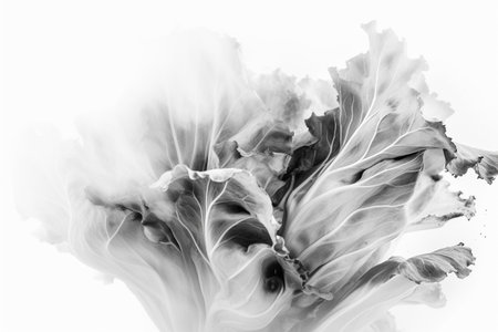 Abstract illustration of a beautiful natural shape in transparency, isolated over a clean background. Illustration created with generative AIの素材