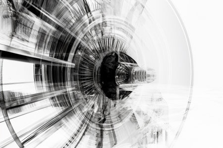 Abstract illustration of a beautiful industrial shape in transparency, isolated over a clean background. Illustration created with generative AIの素材