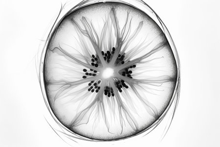 Abstract illustration of a beautiful natural shape in transparency, isolated over a clean background. Illustration created with generative AIの素材