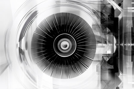 Abstract illustration of a beautiful industrial shape in transparency, isolated over a clean background. Illustration created with generative AIの素材