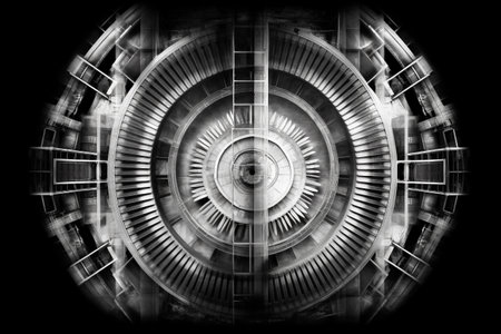 Abstract illustration of a beautiful industrial shape in transparency, isolated over a clean background. Illustration created with generative AIの素材