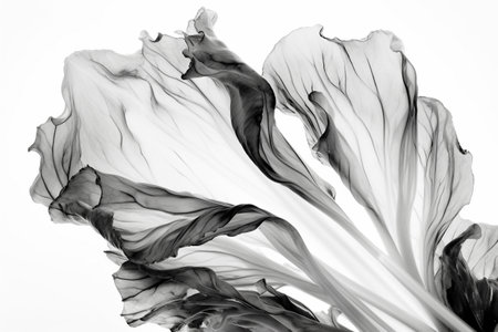 Abstract illustration of a beautiful natural shape in transparency, isolated over a clean background. Illustration created with generative AIの素材