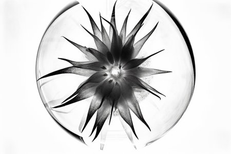 Abstract illustration of a beautiful natural shape in transparency, isolated over a clean background. Illustration created with generative AIの素材