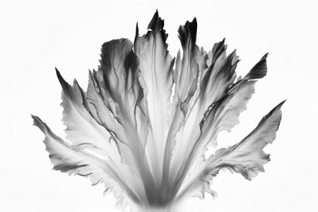 Abstract illustration of a beautiful natural shape in transparency, isolated over a clean background. Illustration created with generative AIの素材
