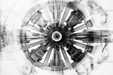 Abstract illustration of a beautiful industrial shape in transparency, isolated over a clean background. Illustration created with generative AIの素材