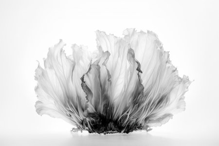 Abstract illustration of a beautiful natural shape in transparency, isolated over a clean background. Illustration created with generative AIの素材