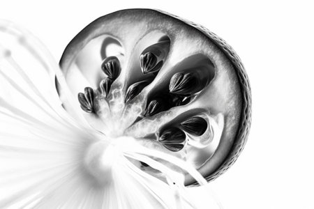 Abstract illustration of a beautiful natural shape in transparency, isolated over a clean background. Illustration created with generative AIの素材