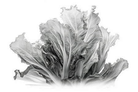 Abstract illustration of a beautiful natural shape in transparency, isolated over a clean background. Illustration created with generative AIの素材