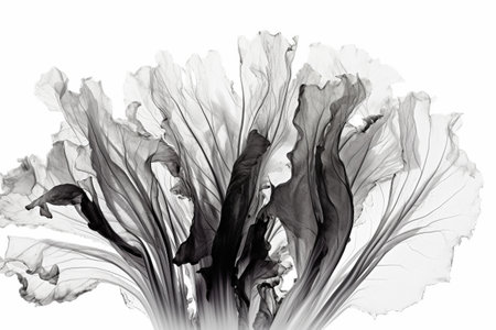 Abstract illustration of a beautiful natural shape in transparency, isolated over a clean background. Illustration created with generative AIの素材