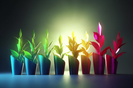 Colorful illustration - growing business concept. Illustration created with generative AIの素材