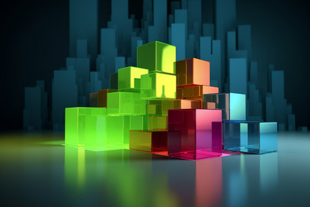 Colorful illustration - growing business concept. Illustration created with generative AIの素材