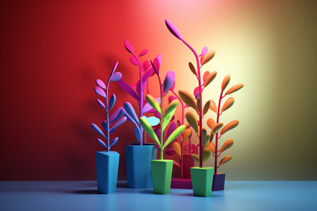 Colorful illustration - growing business concept. Illustration created with generative AIの素材