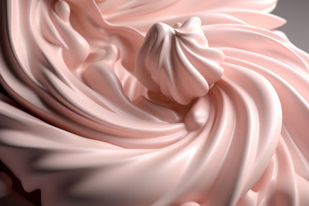 Abstract illustration - dynamic colorful cream twirl, 3d rendering. Illustration created with generative AIの素材
