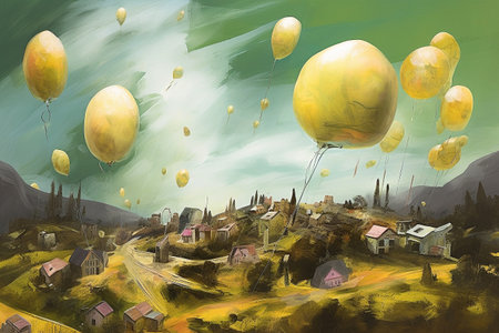 Money and economy. Surreal painting. Conceptual illustration. Illustration created with generative AIの素材