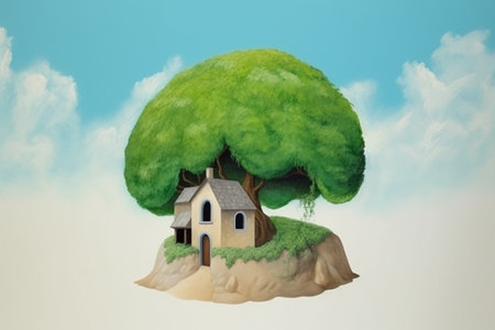 Surreal painting. Conceptual illustration. Illustration created with generative AIの素材
