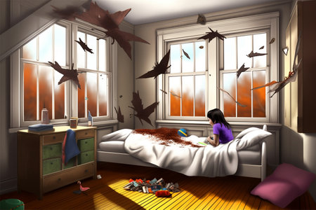 Human imagination. Surreal painting. Conceptual illustration. Illustration created with generative AIの素材