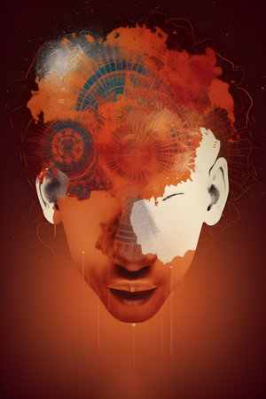 Conceptual illustration with african themes and motifs. Can be used as a background image for Africa related designs. Created with generative AIの素材