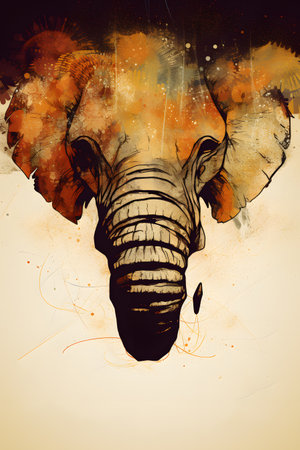Conceptual illustration with african themes and motifs. Can be used as a background image for Africa related designs. Created with generative AIの素材