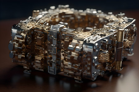 Interesting lock made from metal showing bits. Created with generative AIの素材