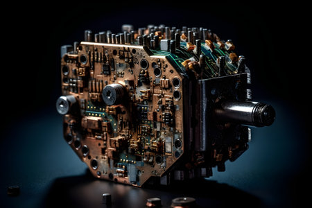 Interesting lock made from metal showing bits. Created with generative AIの素材