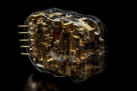 Interesting lock made from metal showing bits. Created with generative AIの素材