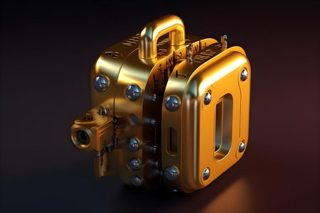 Security - conceptual illustration depicting a sturdy lock made from digits. Created with generative AIの素材