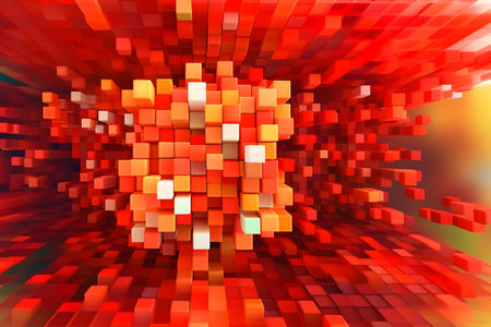 Abstract illustration - modern art colorful painting with geometrical patterns. Created with generative AIの素材