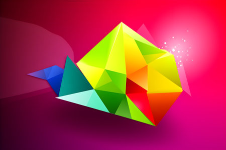 Abstract illustration - modern art colorful painting with geometrical patterns. Created with generative AIの素材