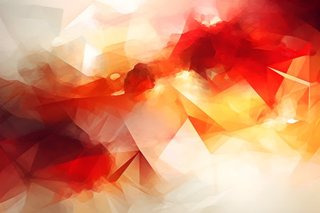 Abstract illustration - modern art colorful painting with geometrical patterns. Created with generative AIの素材