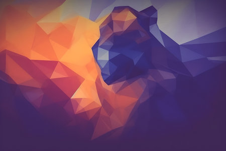 Abstract illustration - modern art colorful painting with geometrical patterns. Created with generative AIの素材