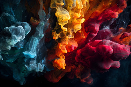 Fire and ice - conceptual illustration. Created with generative AIの素材