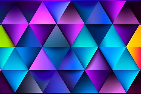 Abstract illustration - modern art colorful painting with geometrical patterns. Created with generative AIの素材