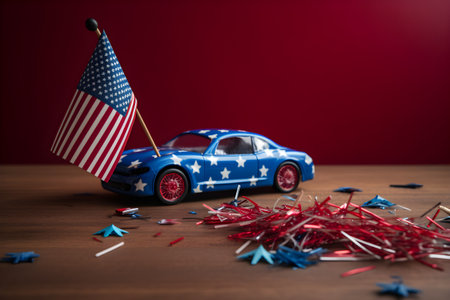 Fourth of July - conceptual illustration. Created with generative AIの素材