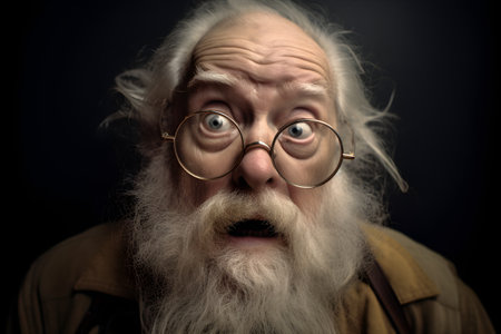 Funny old man who is extremely disgusted. Created with generative AIの素材