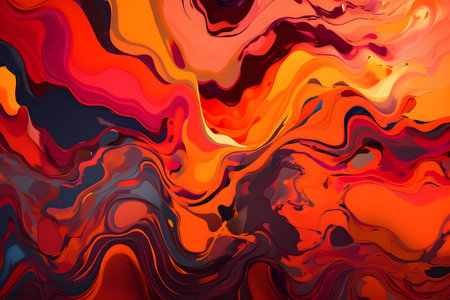 Abstract illustration of a colorful melted lava concept. Created with generative AIの素材