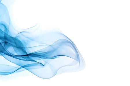 Round Wavy Blue Smoke Isolated on White Backgroundの素材