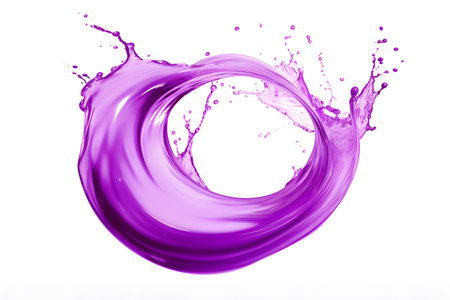 Round Purple Juice Splash Isolated on White Backgroundの素材