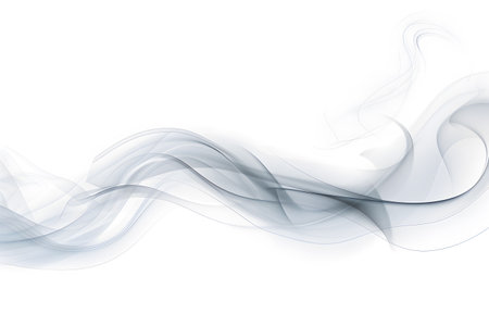Round Wavy White Smoke Isolated on White Background. Generative AIの素材