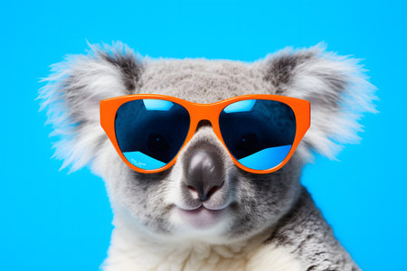 Chillaxed Koala with Sunglasses Portrait. Generative AI.の素材