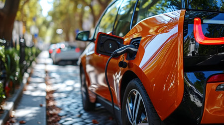 Electric Vehicle Charging. Generative AI.の素材