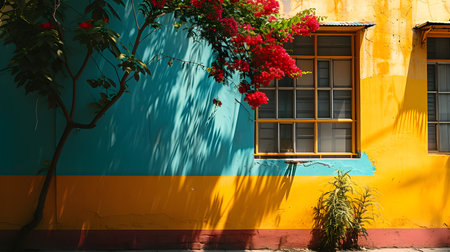 Colorful Architecture Detail. Beautiful Minimalist and Vibrant Composition Generative AIの素材