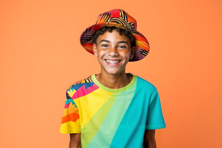 Summer Vibes with Colorful Hat. Generative AIの素材