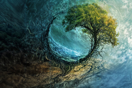 Surreal Nature Vortex. Generative AIの素材