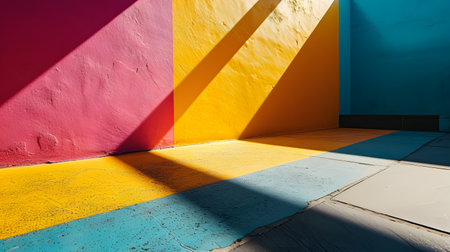 Colorful Architecture Detail. Beautiful Minimalist and Vibrant Composition Generative AIの素材