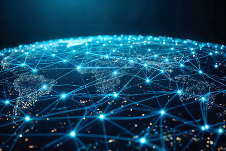 Global Network Connectivity Concept. Generative AIの素材
